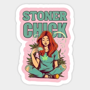 Stoner Girl Cannabis Sticker
